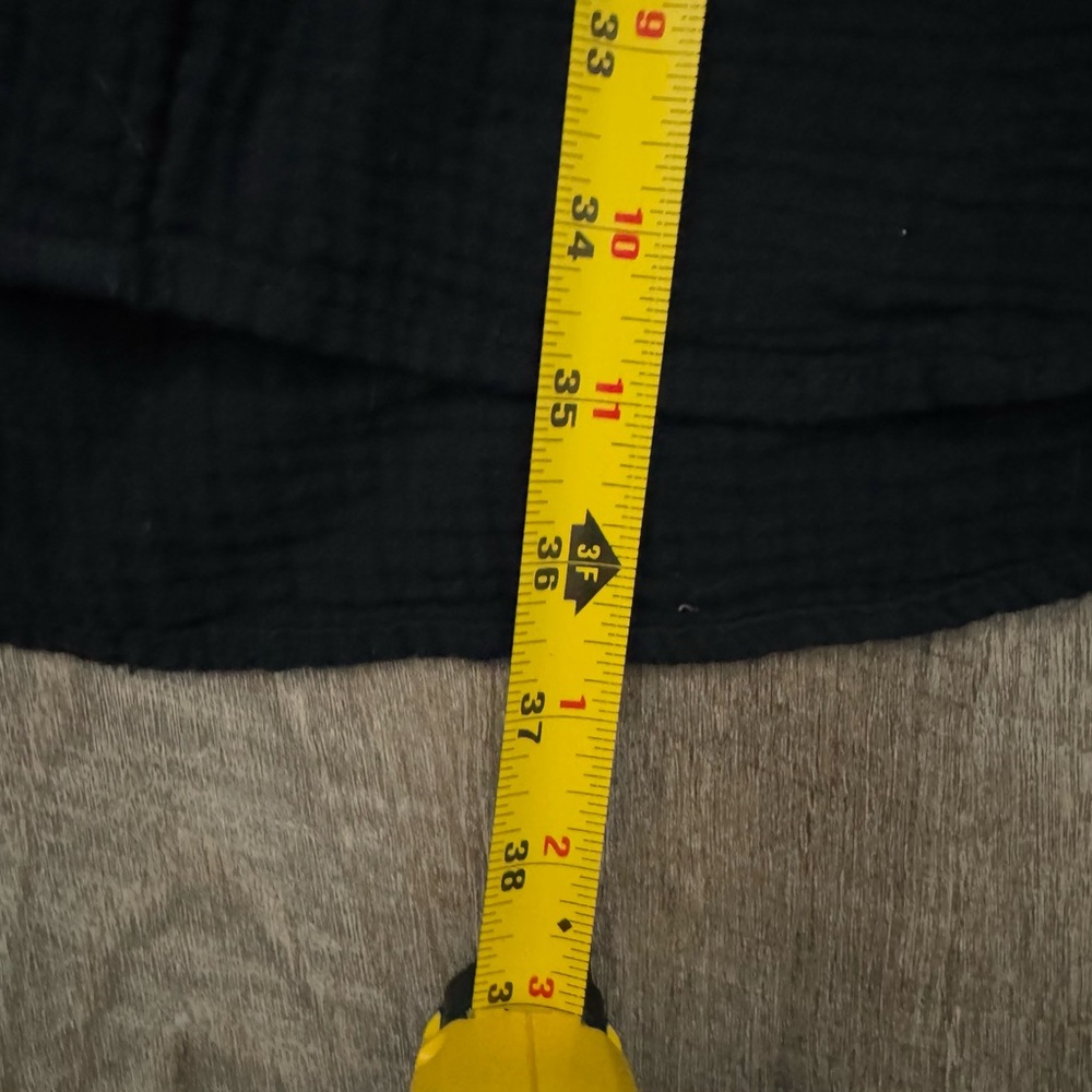 Comfy Cotton Summer Shirt Dress Pockets Black Sz Medium - Picture 6 of 8